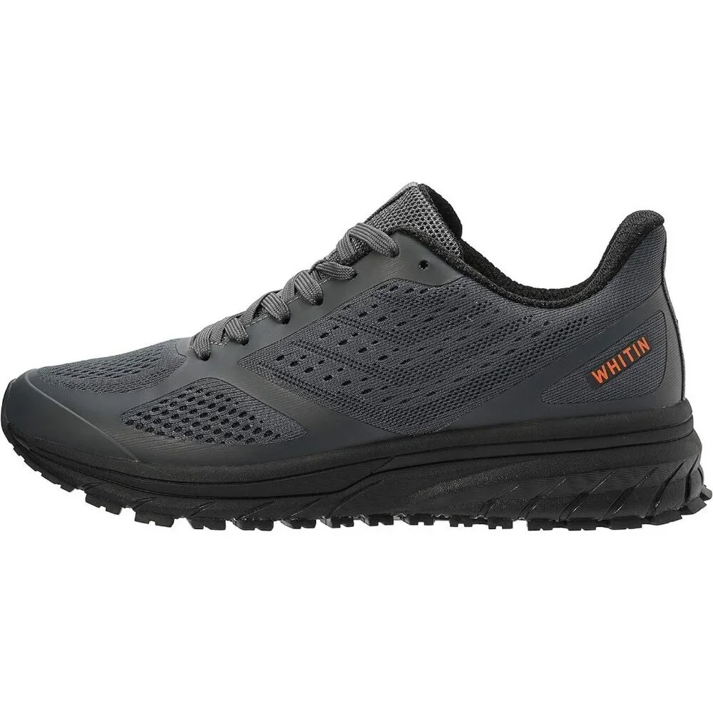 Men's Dark Grey Supportive Running Shoes Cushioned Athletic Lace Up Sneakers